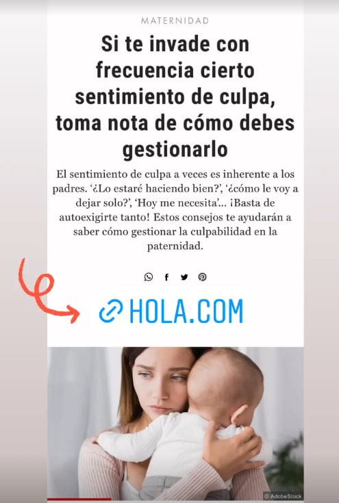 Recorte de un articulo publicado en la revista Hola que cita a Lucía Feito